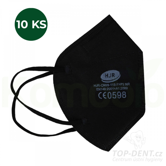 Respirátor třída ochrany FFP2 (černý), 10ks