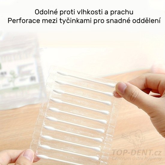 Jednotlivě balené vatové tyčinky, 50 ks