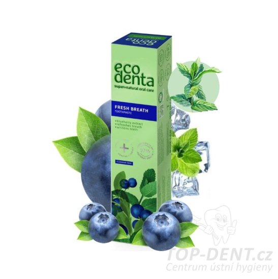 ECODENTA Fresh Breath zubná pasta s extraktom z čučoriedok, 100 ml