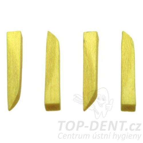 PURE dřevěné klínky (žluté), 100ks