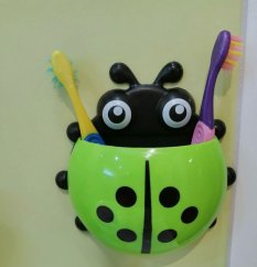 Držák na zubní kartáčky beruška - zelená, 1 ks