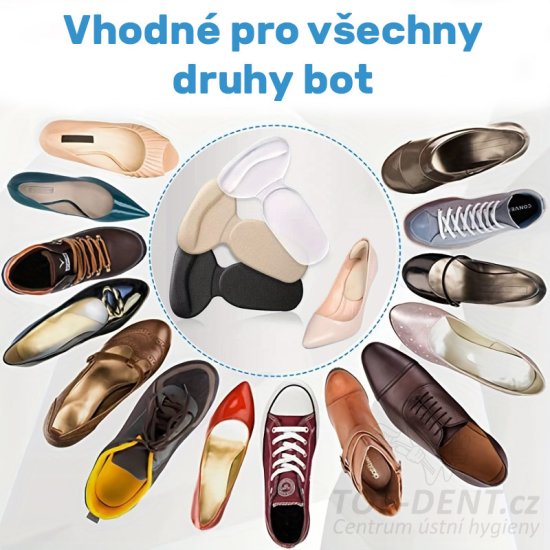 Patní měkké vložky do bot - černé, 2 ks
