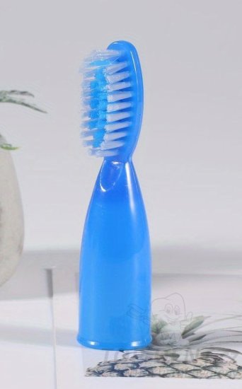 Zubní kartáček pes / kočka, prstový (modrý)