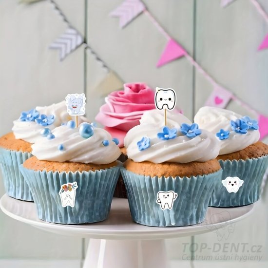 Veselé samolepky se zoubky, 500 ks (motiv 2)