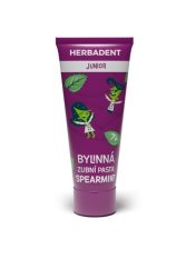 Herbadent JUNIOR Bylinná zubní pasta SPEARMINT s fluoridy, 75 g (bez krabičky)