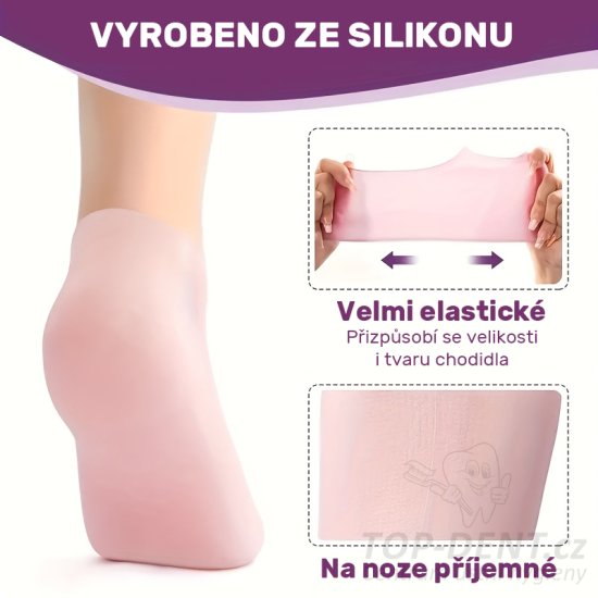 Silikonové hydratační návleky na chodidla, 2 ks
