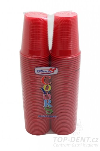 Dopla plastové kelímky (červené) 200ml, 100ks