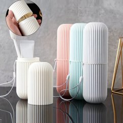 Cestovní pouzdro na zubní kartáček a pastu (sv. růžové), 1 ks