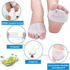 Gelový oddělovač prstů a chránič (bílý), pár