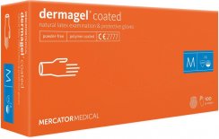 MERCATOR Dermagel Coated latexové vyšetřovací rukavice M (7-8) nepudrované (bílé), 100ks