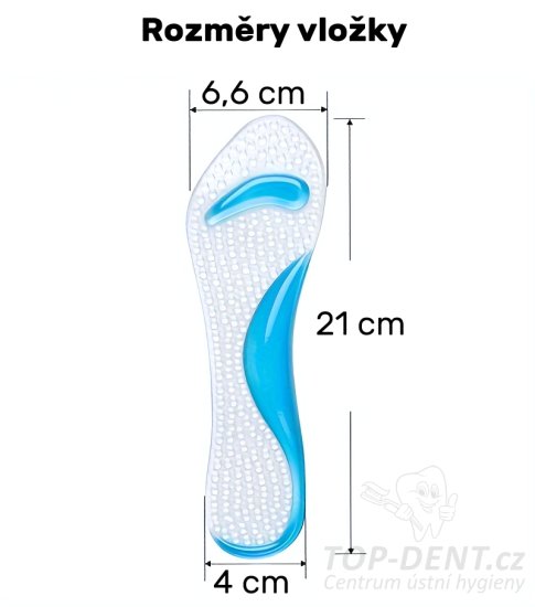 Gelové korekční vložky do bot, dámské (transparent +modrá), 2 ks