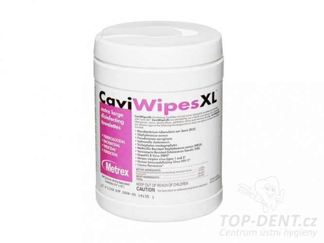 CaviWipes dezinfekční ubrousky XL 22,9x30,5cm (dóza), 65ks