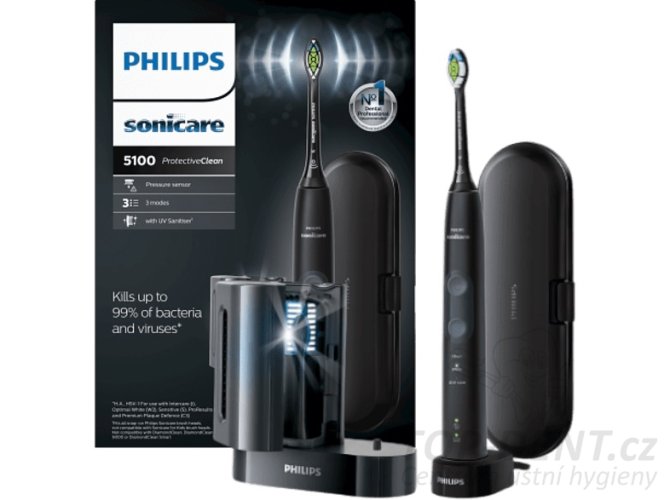 Philips Sonicare ProtectiveClean 5100 Black s UV HX6850/57