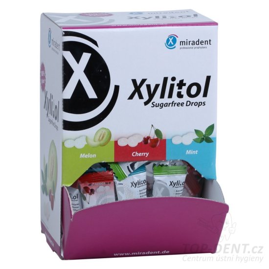 Miradent Xylitolové pastilky BOX (mix), 100ks
