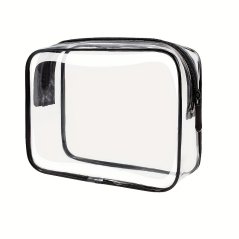 Cestovná PVC taštička (transparent + čierna)