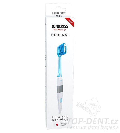 IONICKISS ORIGINAL zubní kartáček, Modrá hlavice EXTRA SOFT WIDE (kónická vlakna)