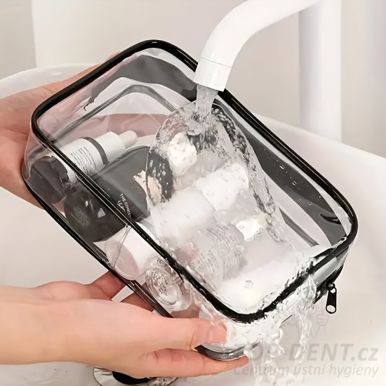 Cestovní PVC taštička (transparent+černá)