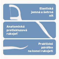 Dentální mečíky s nití + pouzdro, 10 ks