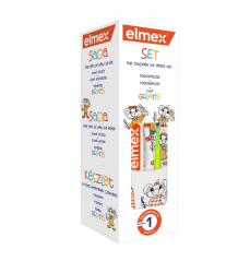 Elmex Kids sada, zubní pasta+kartáček+kelímek