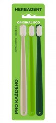 Herbadent ORIGINAL ECO 3* zubní kartáček, jemná vlákna, 3 ks