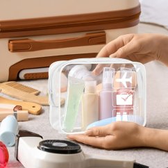 Cestovní PVC taštička (transparent+bílá)