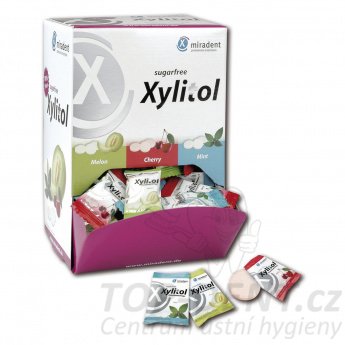 Miradent Xylitolové pastilky BOX (mix), 100ks