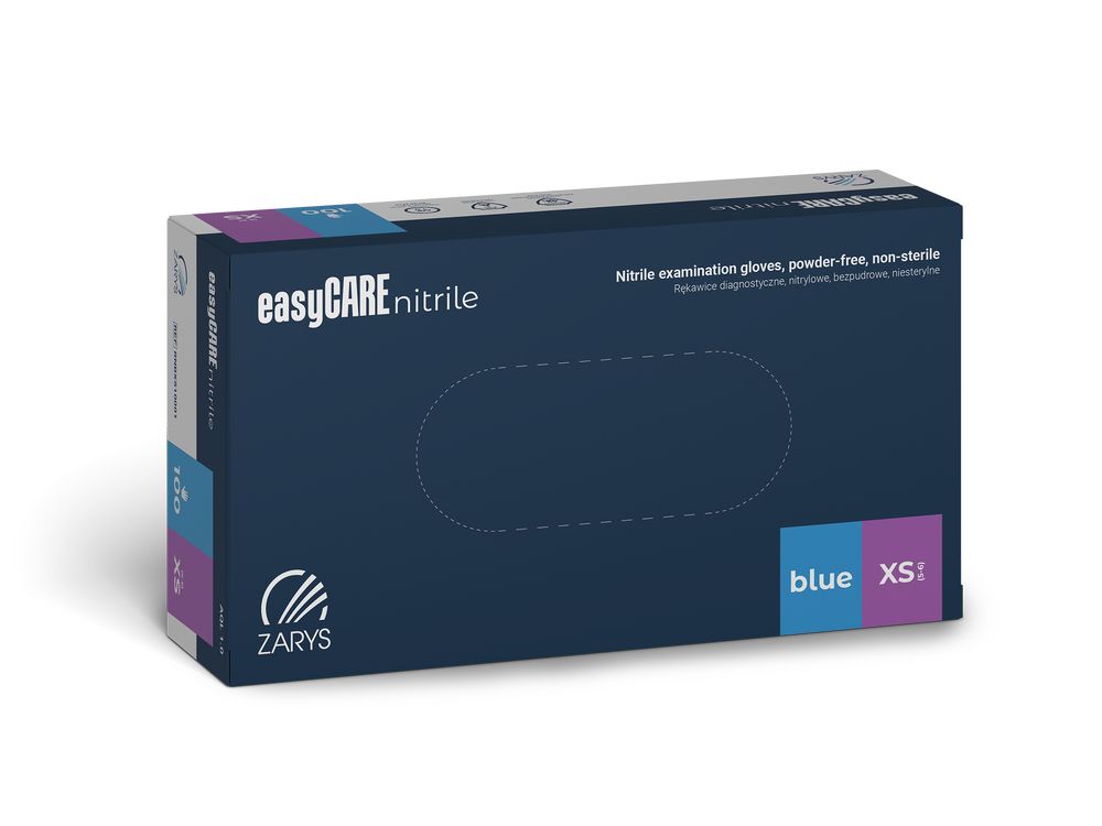 Zarys easyCARE vyšetřovací nitrilové rukavice XS (5-6) bez pudru, 100ks