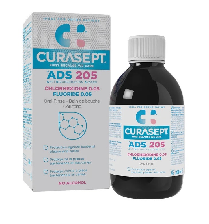 Curasept ADS 205 ústní voda (0,05% CHX), 200ml