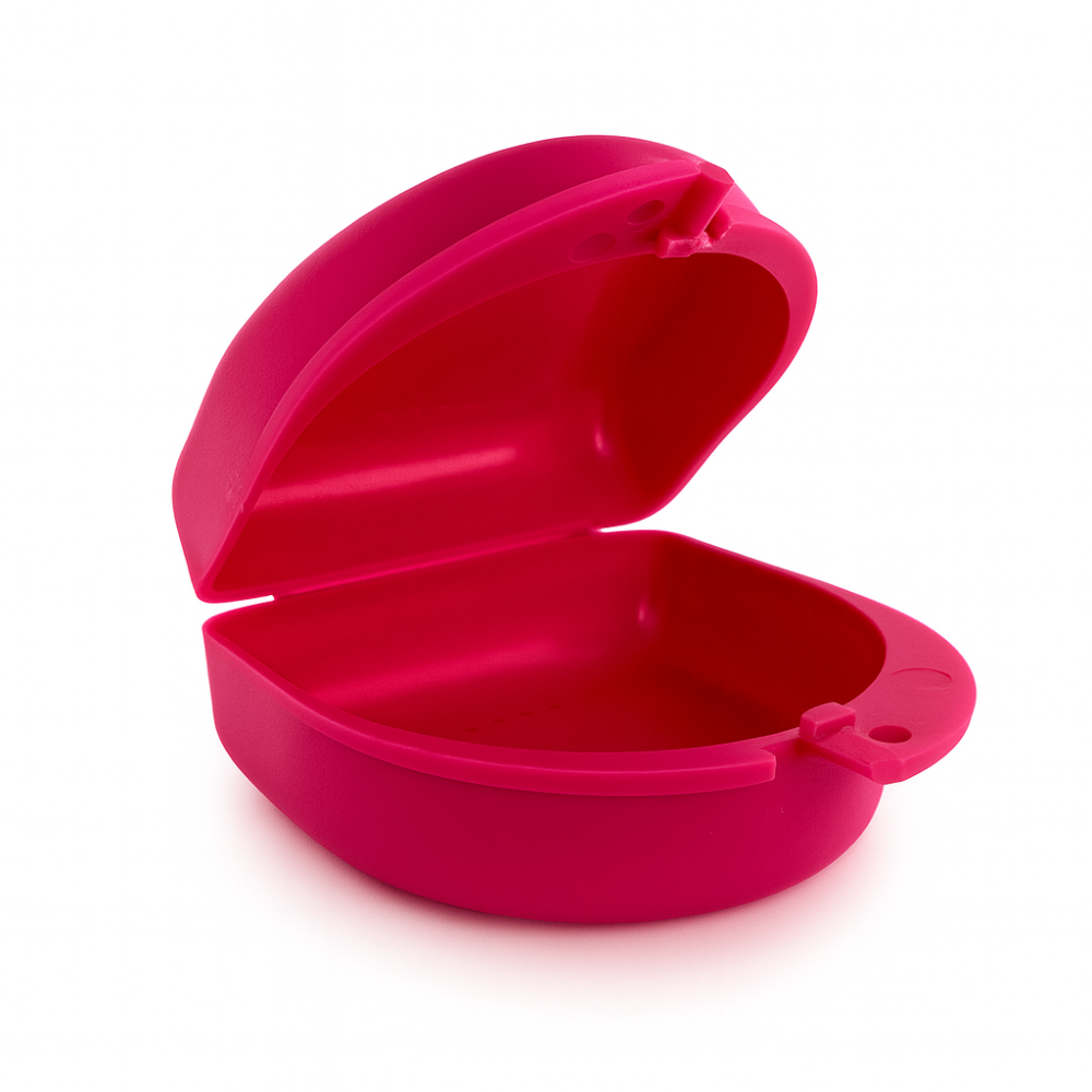 PURE krabička na rovnátka / náhrady (tmavě růžová), 1ks