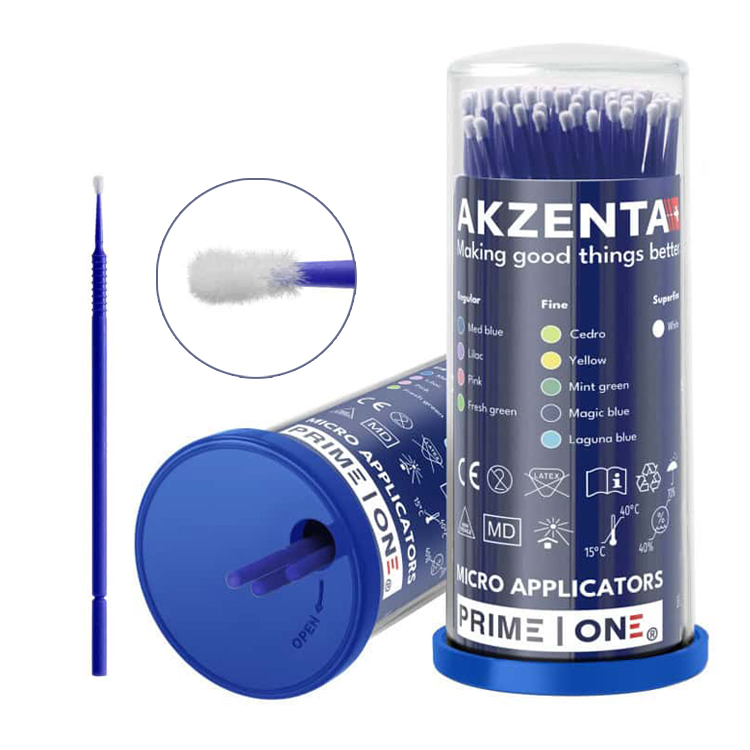 Levně Akzenta Top Sticks Plus Micro aplikátory FINE (tmavě modré), 100ks