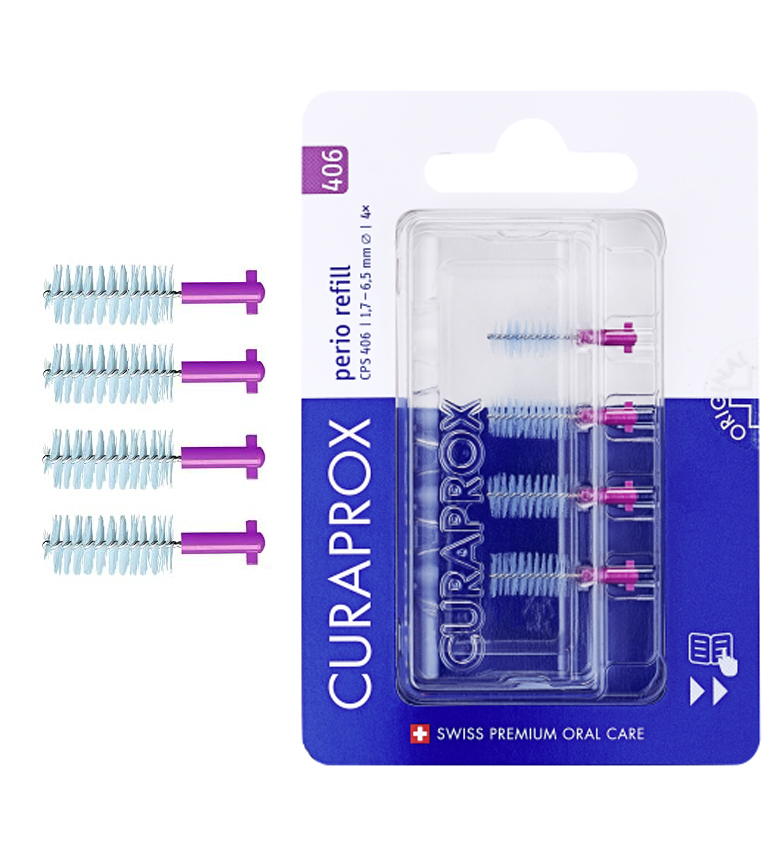 Curaprox CPS 406 Perio REFILL mezizubní kartáčky, 4ks (blistr)