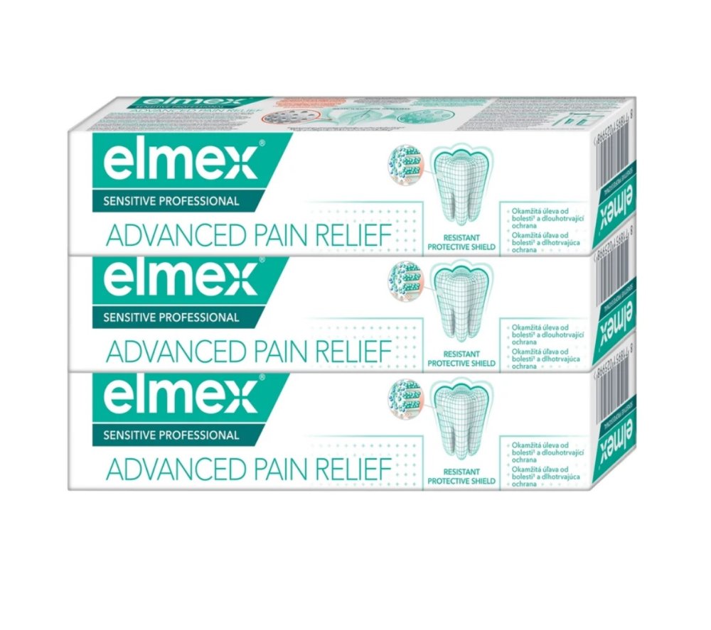Elmex Sensitive Professional Advanced Pain Relief zubní pasta TRIO, 3x75ml