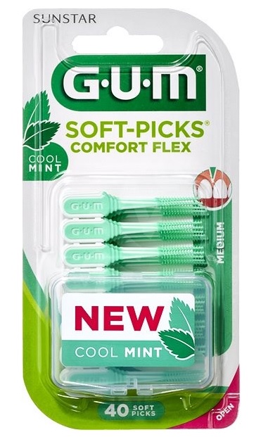 GUM Soft-Picks Comfort FLEX pogumovaná párátka MINT (medium), 40 ks