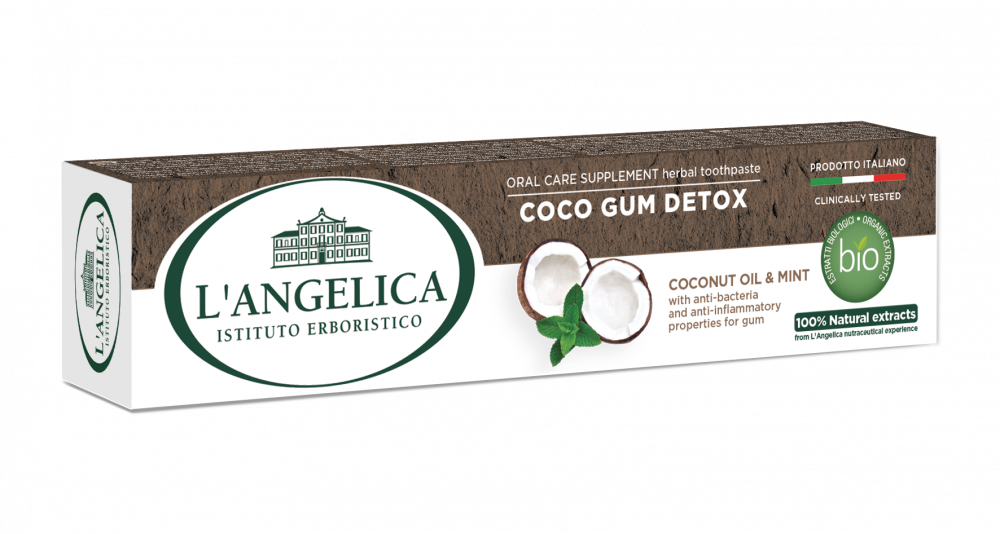 L'ANGELICA antibakteriální zubní pasta s kokosem a mátou, 75ml