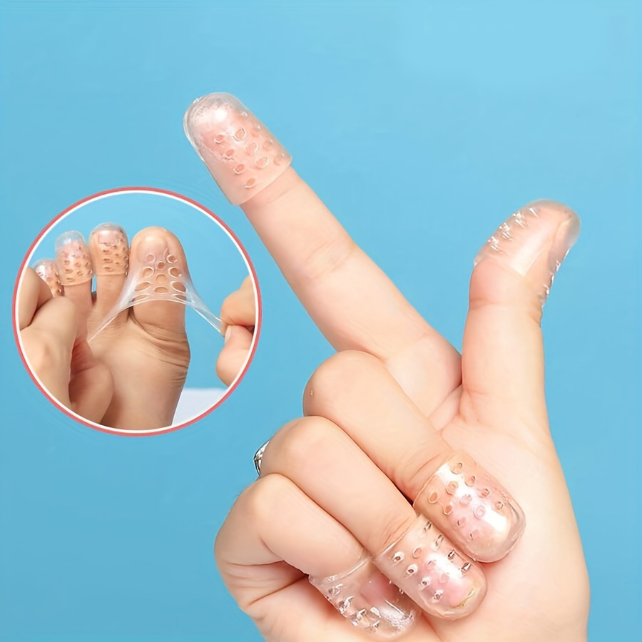 Levně Ochranné silikonové návleky na prsty (transparent), 10 ks