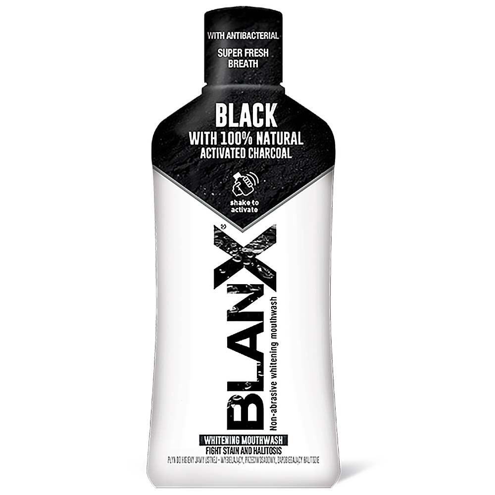 BlanX Black bělící ústní voda s aktivním uhlím, 500ml