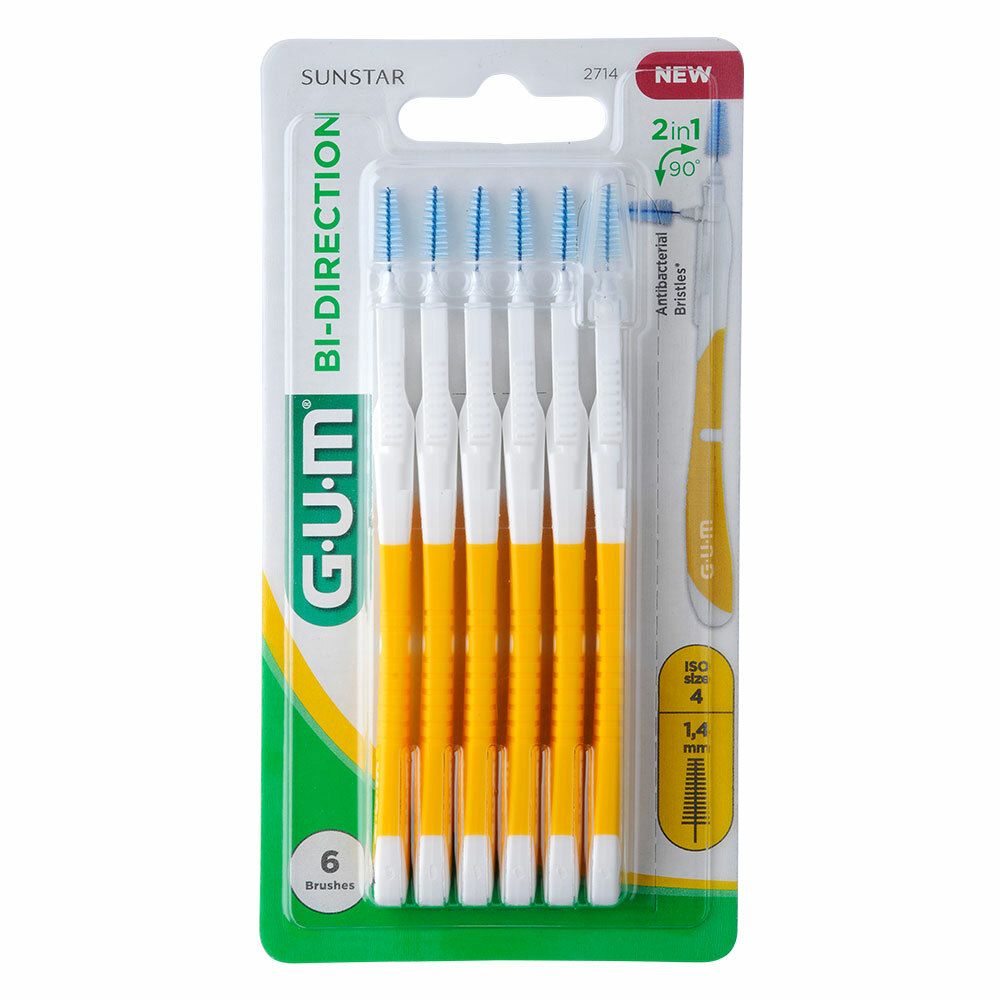 GUM Bi-direction mezizubní kartáčky ISO 4 (1,4 mm), 6ks