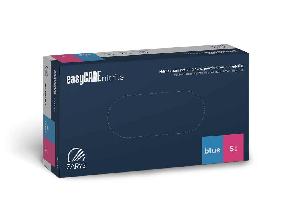 Zarys easyCARE vyšetřovací nitrilové rukavice S (6-7) bez pudru, 100ks