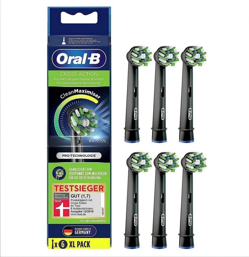 Oral-B CrossAction BLACK CleanMaximiser EB 50-6 náhradní kartáčky, 6ks