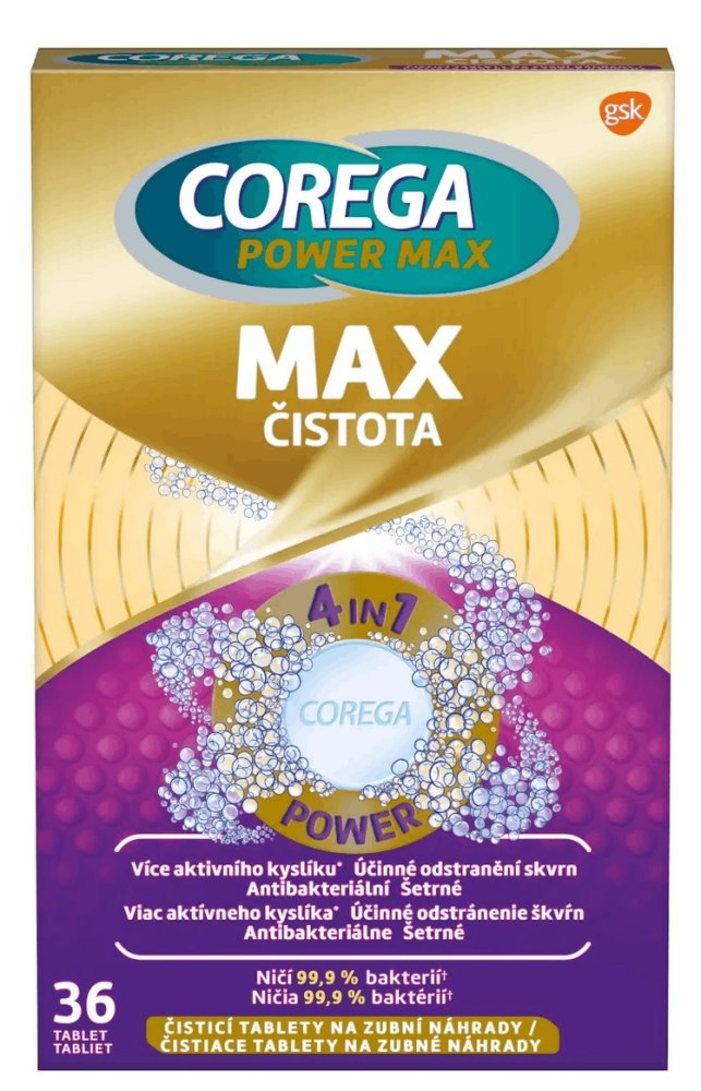 Corega Power Max Max Čistota čistící tablety 36ks