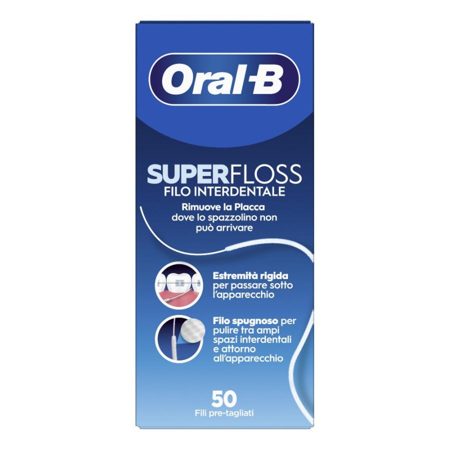 Oral-B SuperFloss Threader speciální dentální nit, 50ks