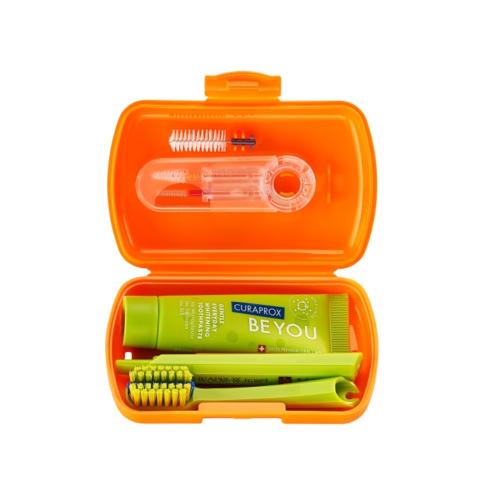 Curaprox Travel set ORTHO oranžový