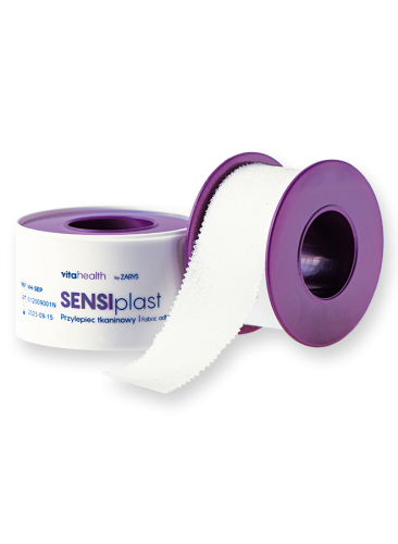 Fixační textilní náplast na cívce VitaHealth SENSIplast 2,5cmx5m (bílá)