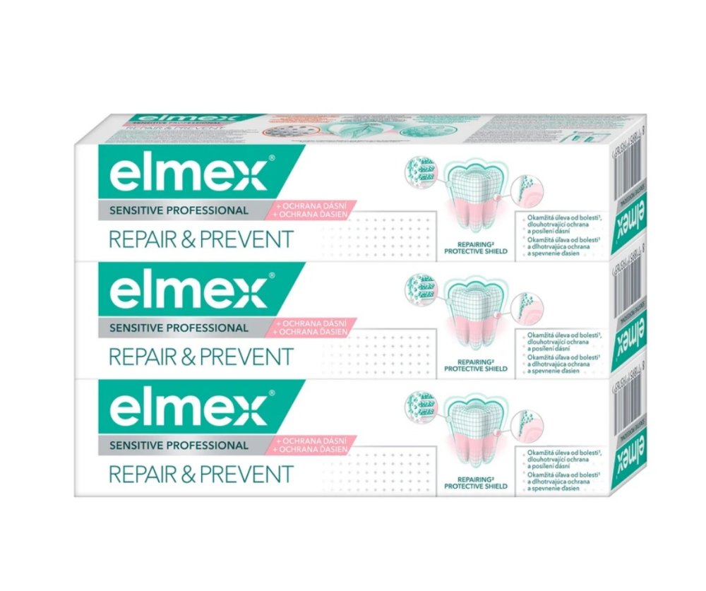 Elmex Repair & Prevent Professional zubní pasta TRIO, 3x75ml