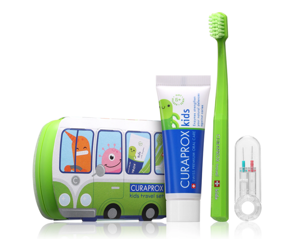 Curaprox Travel Set KIDS zelený