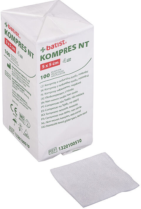 KOMPRES NT nesterilní 4vrstvy 5x5cm 100ks