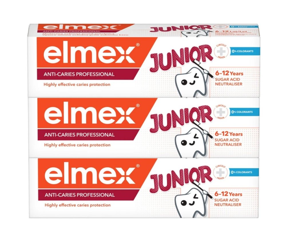 Elmex Junior Professional zubní pasta TRIO, 3x75ml