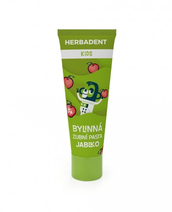 Herbadent KIDS bylinná zubní pasta JABLKO s fluoridy (bez krabičky), 75 g