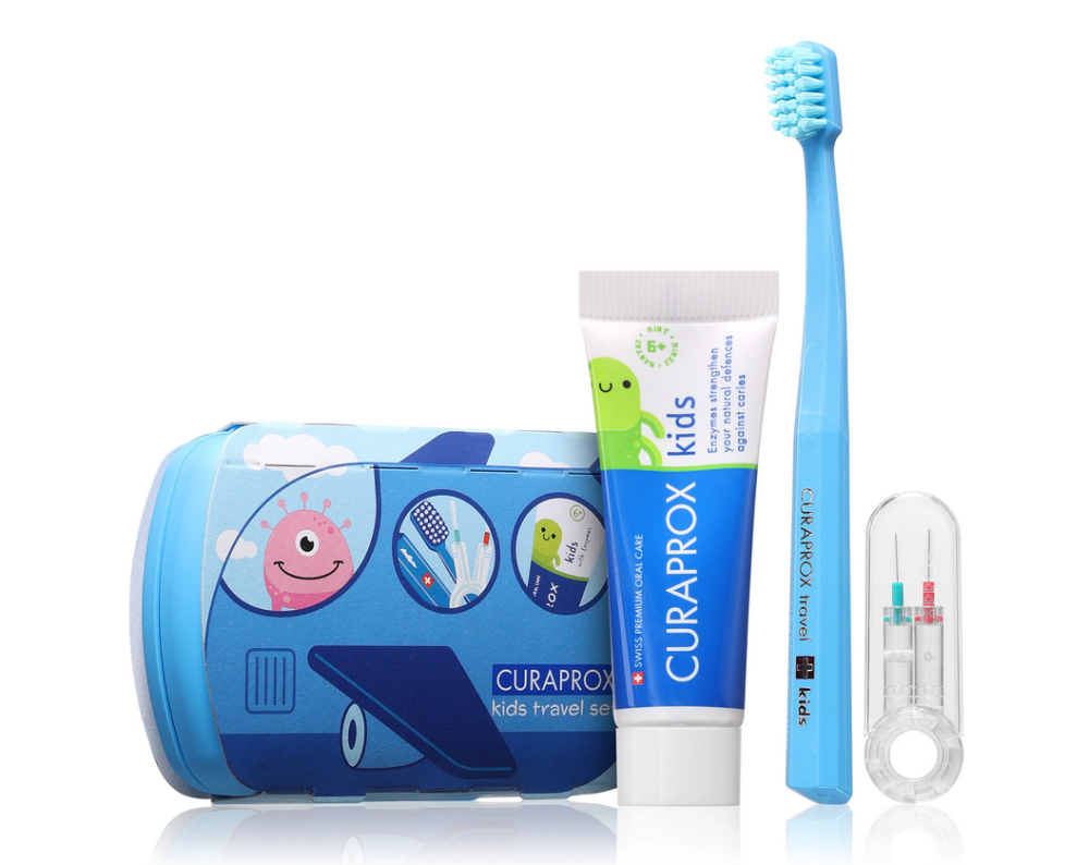 Curaprox Travel Set KIDS modrý