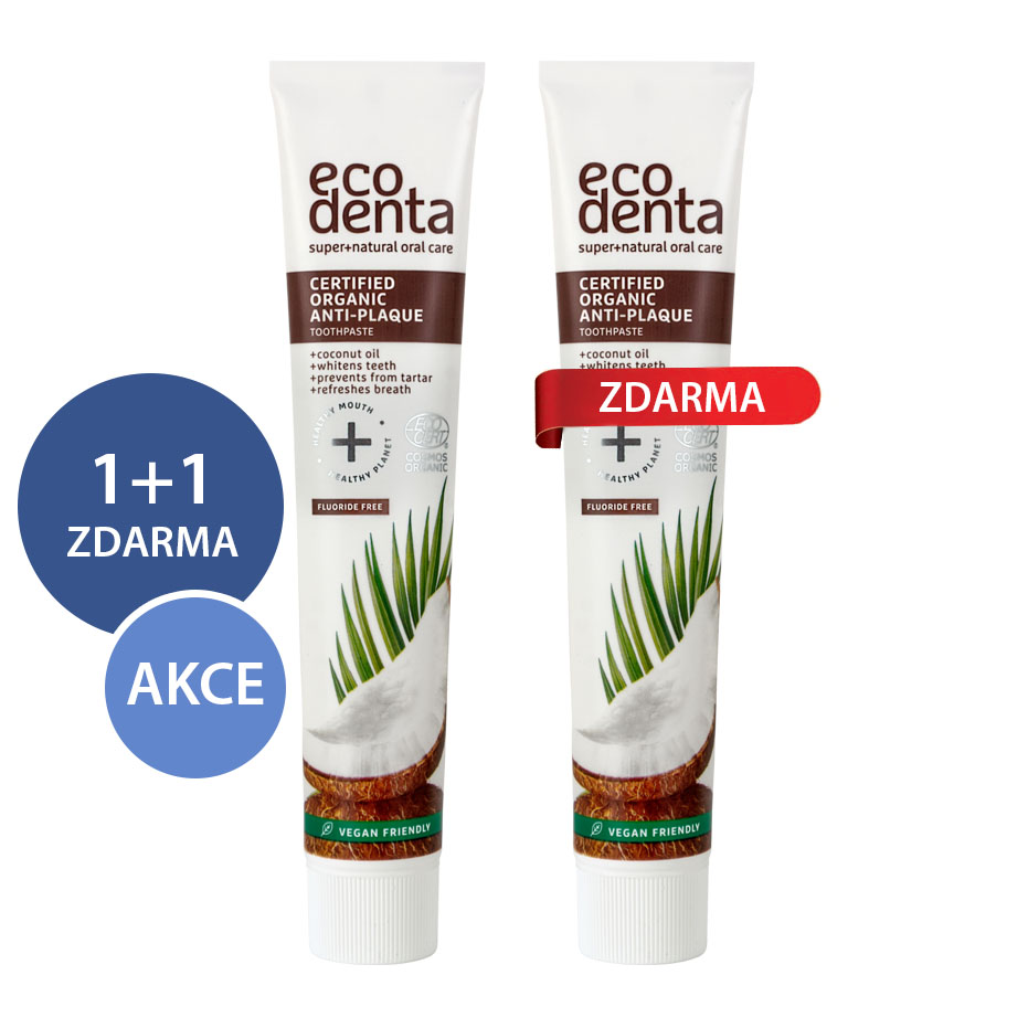 ECODENTA Organic Anti-plaque zubní pasta s kokosovým olejem, 75ml